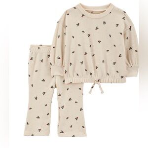 Carter’s Baby Girl 2PC Winter Holiday Holly Print Thermal Outfit Set 18M! NWT!